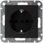 Heinrich Kopp SCHUKO stopcontact inbouw mat zwart 1-voudig 16A 250V