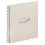 PAGNA gastenboek met spiraalbinding, vierkant, blanco, crèmekleurig, hardcover, 40 pagina's