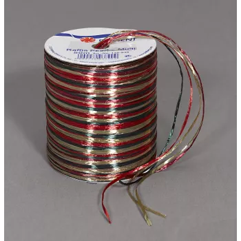 C.E. Pattberg cadeaulint Raffia glanzend rood/bruin/groen 3,0 mm x 50,0 m