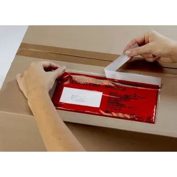 Vereinigte Papierwarenfabriken Docufix zelfklevende documententas DL pakbon/factuur rood/transparant verpakking met 1000