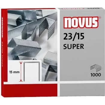 Novus Dahle Novus 23/15 SUPER nietjespack - 1,5 cm - 1000 nietjes - staal - RVS