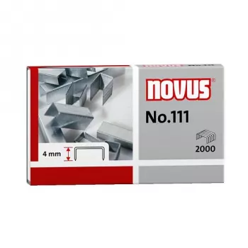 Novus No.111 nietjes - 4 mm - 2000 stuks - 15 bladen - metaal - grijs