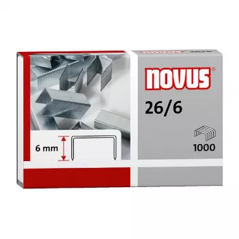 Novus Dahle Novus 26/6 nietjespack - 6 mm - 1000 nietjes - verzinkt staal - zilver