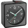 TFA Dostmann 60.1013.01 Push elektronische wekker - analoog, zwart, silent sweep, snooze, achtergrondverlichting