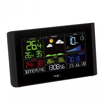 TFA VIEW BREEZE 35.8001.01 Wi-Fi weerstation met kleuren-LCD, 12-24 uur verwachting, wit