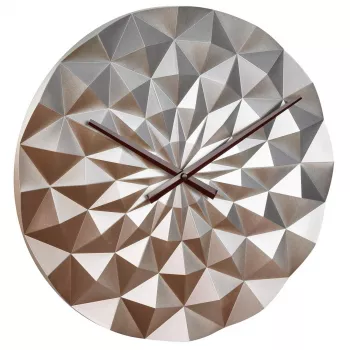 TFA DIAMOND wandklok metallic roségoud 396 mm x 44 mm quartz analoog