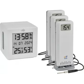 TFA .me startset WLAN gateway ID-01 met 3 zenders ID-A3 radiografische thermometer digitaal (35.8104.02)