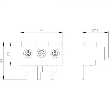 SIEMENS SIRIUS 3RV1915-5A invoerklem, 3-polig, schroefaansluiting, 690 V, IP20