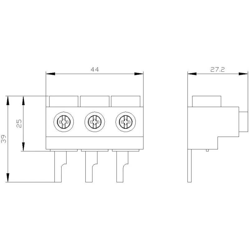 SIEMENS SIRIUS 3RV1915-5A invoerklem, 3-polig, schroefaansluiting, 690 V, IP20