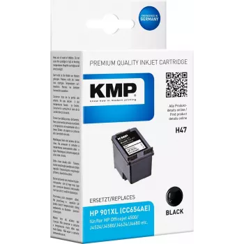 KMP H47 - 14 ml - zwart - compatibel - inktpatroon (alternatief voor: HP 901XL, HP CC654AE) - voor HP Officejet 4500, 4500 G510, J4524, J4540, J4550, J4585, J4624, J4640, J4660, J4680