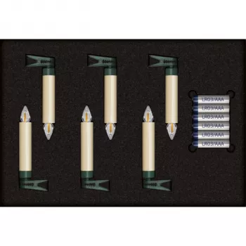 Krinner Superlight Bavaria Mini Flame 6-delige set ivoor
