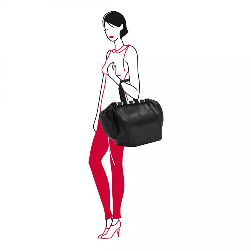 Reisenthel Easyshoppingbag zwart - 30L boodschappentas met trolleybevestiging
