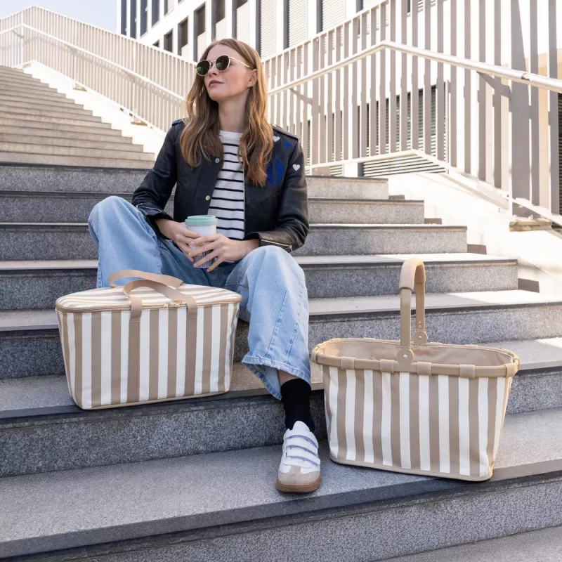 Reisenthel Carrybag Summerstripes Coffee boodschappenmand 22L