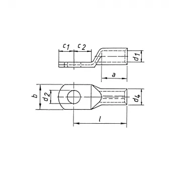 Klauke 103R10 buiskabelschoen, 16 mm², M5, vertind, koper, grijs, 20 mm