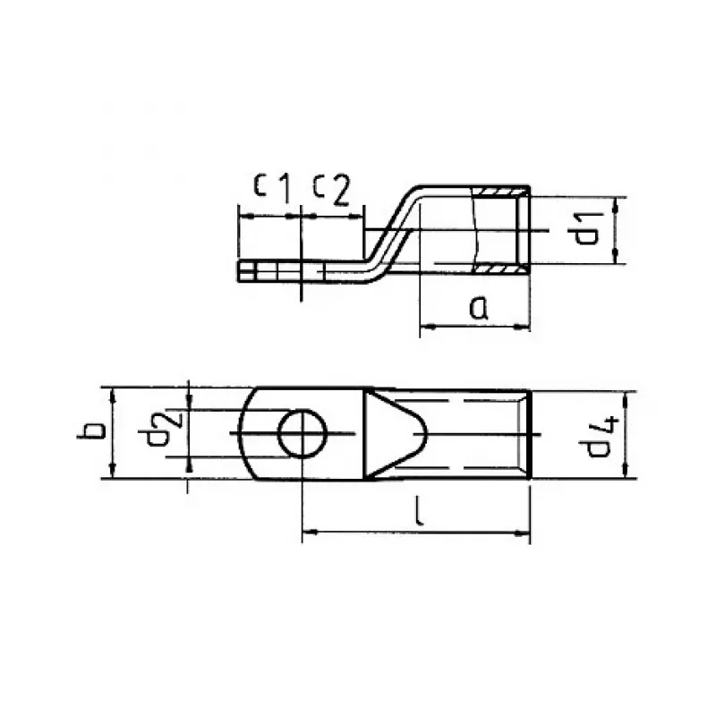 Klauke 8SG8 buiskabelschoen 95mm² voor M8 schakelinstallatieaansluiting zonder inspectiegat