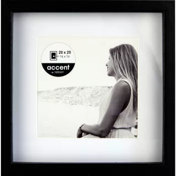 NIELSEN DESIGN Nielsen Aura Black 20x20 Wood fotolijst met passe-partout