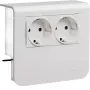 HAGER toesteldrager met 2-voudig stopcontact 20x55mm verkeerswit (SL200559009016)