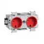 Hager GS20013020 schuko-stopcontactinzet, rood, IP20, 250 V, 16 A, 10 stuks