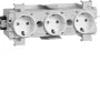 HAGER GS30019016 3-voudig stopcontact, polarwit, steekklemmen
