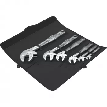 Wera 6004 Joker 6 Set 1 steeksleutelset, 6 stuks, 10-19 mm, chroom-molybdeenstaal, vernikkeld, met textielzak