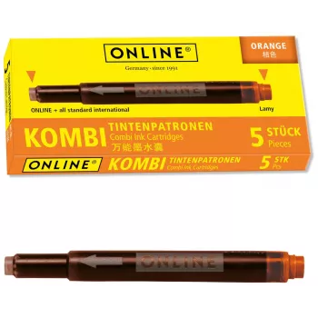 ONLINE 17174/12 inktpatronen voor vulpennen oranje 5-pack