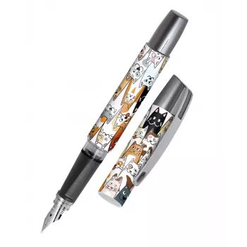 ONLINE Campus Fluffy Cats vulpen met patroon veelkleurig M medium