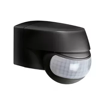 ESYLUX MD 200 passieve infraroodbewegingsmelder, 12 m bereik, muurmontage, zwart, IP44, 2000 lux, 2,5 m