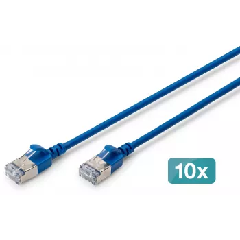 DIGITUS CAT 6A F-FTP Slim patchkabel, koper, LSZH, 0,5 m, grijs