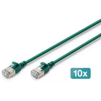 DIGITUS CAT 6A F-FTP Slim patchkabel, koper, LSZH, 0,5 m, grijs
