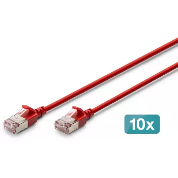 DIGITUS CAT 6A F-FTP Slim patchkabel, koper, LSZH, 0,5 m, grijs