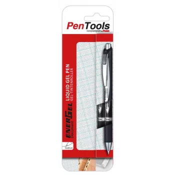 Pentel EnerGel Document liquid gel rollerbalpen 2-pack zwart 0,5 mm