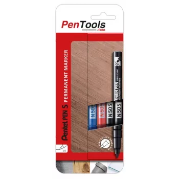 Pentel N50S permanente marker set van 4 gemengde kleuren ronde punt 2,1 mm