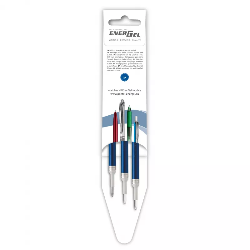 Pentel 3 EnerGel gelpenvullingen blauw 0,7 mm
