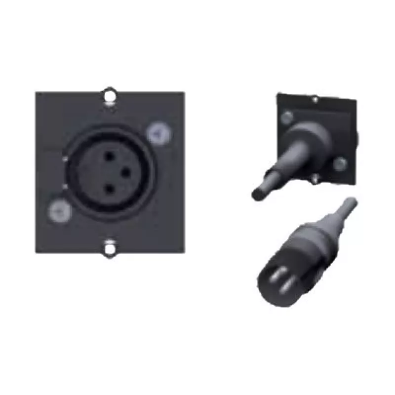Bachmann modulaire afdekplaat Snap-In 3-pins XLR female zwart