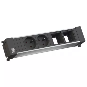 Bachmann Power Frame 916.047 tafelstekkerdoos 2x type E (FR/UTE) zilver