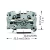 WAGO 2004-1201 doorvoerklem, 2-aderig, 800 V, 32 A, grijs, 6,2 mm breed, CAGE CLAMP