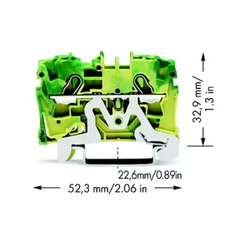 WAGO 2004-1207 2-aderige aardklem, 4 mm²