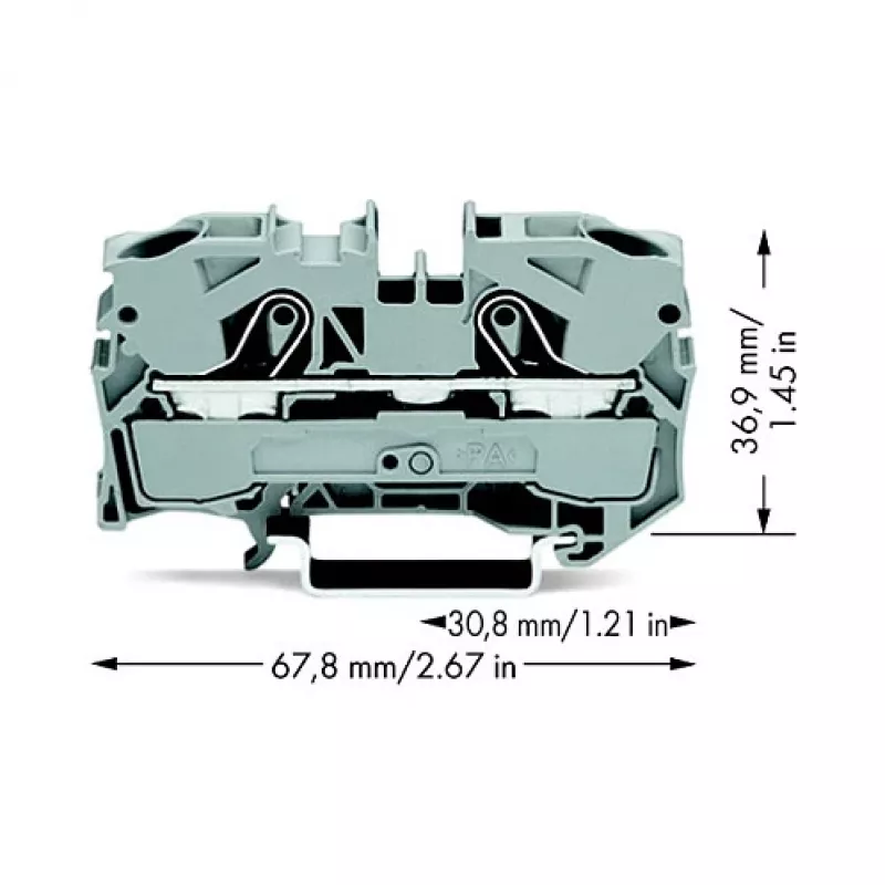 WAGO 2010-1201 doorvoer-rijgklem, 10 mm², 800 V, grijs
