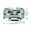 WAGO 2016-1201 doorvoerklem, 16 mm², 800 V, grijs, Push-in CAGE CLAMP
