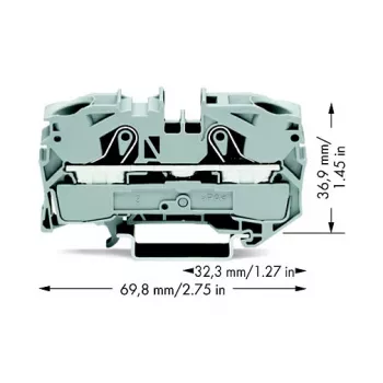 WAGO 2016-1201 doorvoerklem, 16 mm², 800 V, grijs, Push-in CAGE CLAMP