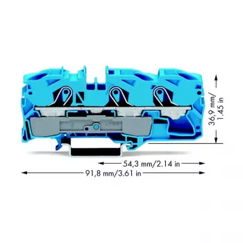 WAGO 2016-1304 3-aderige doorgangsklem, 16 mm², 800 V
