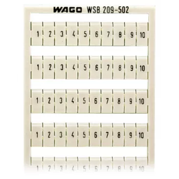 WAGO 209-502 markeringsstrook - wit - 5 mm raster - 10 markers