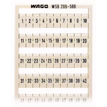 WAGO 209-566 markeringsstrook - wit - 5 mm - 250 mm - onbeschreven - voor TOPJOB S rijklemmen