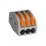 WAGO 222-413 3-aderige hendel-lasverbinder, 32 A, 400 V, grijs/oranje