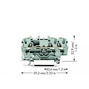 WAGO 2002-1301 3-aderige doorvoerklem, 2,5 mm²