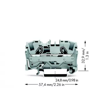 WAGO 2006-1201 doorvoerklem, 2-aderig, 6 mm², 800 V, grijs, DIN-rail 35