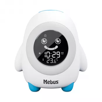 MEBUS 27340 kinderalarm met slaaptrainer, wit/blauw