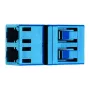 Telegärtner J08071A0017 LC duplex multimode OM3/OM4 glasvezelconnector, blauw, keramische ferrule