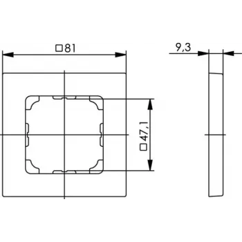Telegärtner B00004A0024 schroefloos netwerk-afdekframe 8-poorts zuiverwit 81x81mm