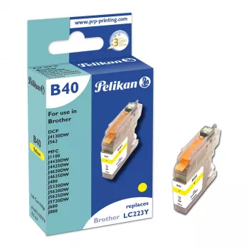Pelikan compatibel inktpatroon voor Brother LC223Y geel